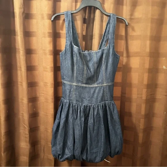 NWT Reformation Delia Denim Mini Dress size 6 reg $289 - Picture 8 of 12
